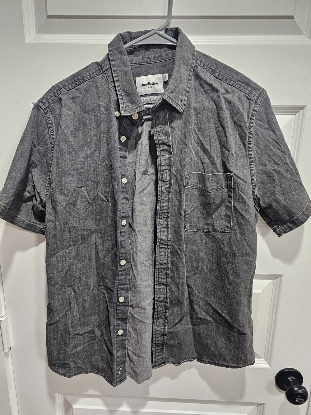 Goodfellow & Co Gray Short-Sleeve Button-Down Shirt